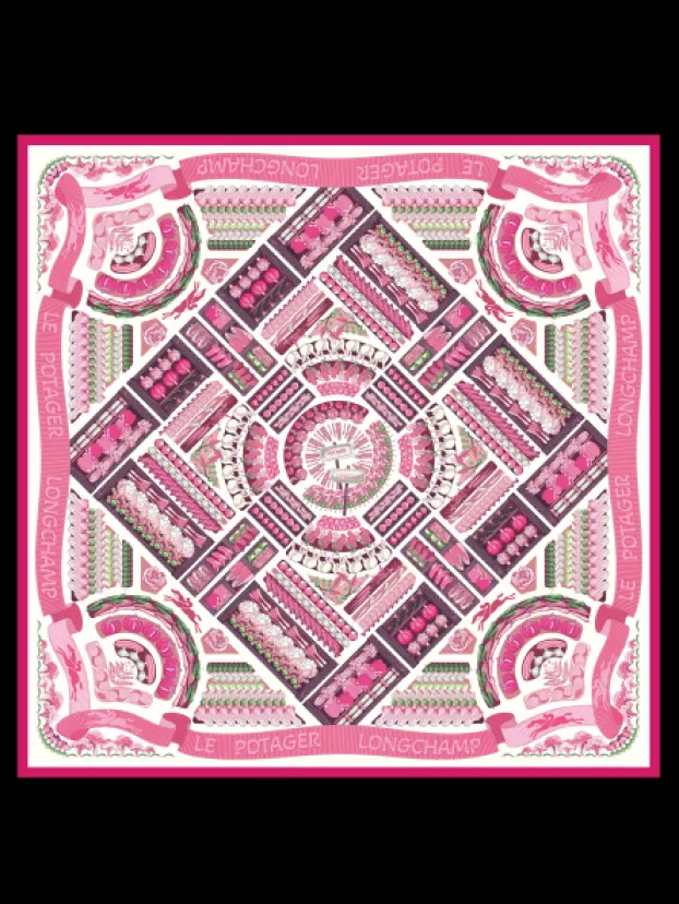 Outlet Carré De Soie Le Potager 90X90 Foulards/etoles